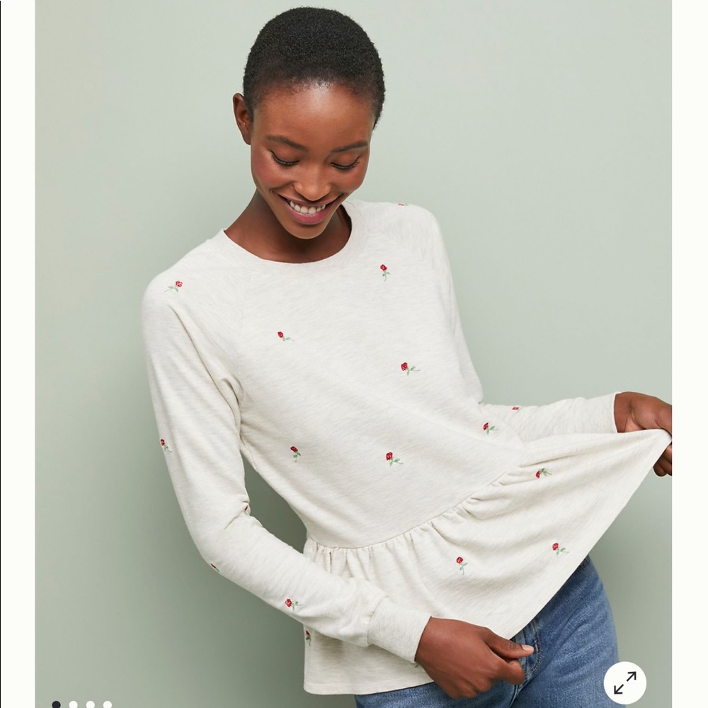 T.la Peplum rose top from Anthropologie